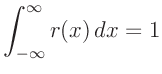 $\displaystyle \int_{-\infty }^{\infty } r(x) \, dx = 1
$