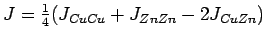 $J=\frac{1}{4}(J_{CuCu}+J_{ZnZn}-2J_{CuZn})$